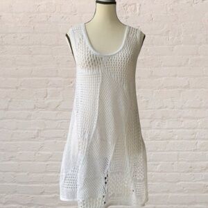 Women's Eight Eight Eight White cotton Crochet swim cover mini dress size S